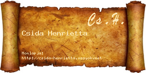 Csida Henrietta névjegykártya